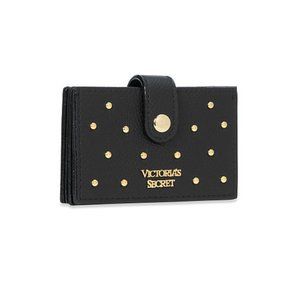 Studded Accordion Card Case in Black